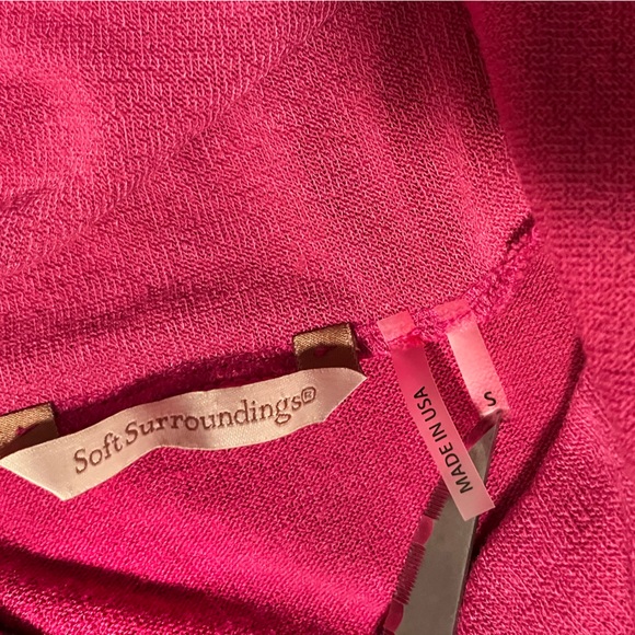 Soft Surroundings Weekend Layers Raspberry Pink Cowl Neck Jersey Knit Tunic S - Picture 4 of 7